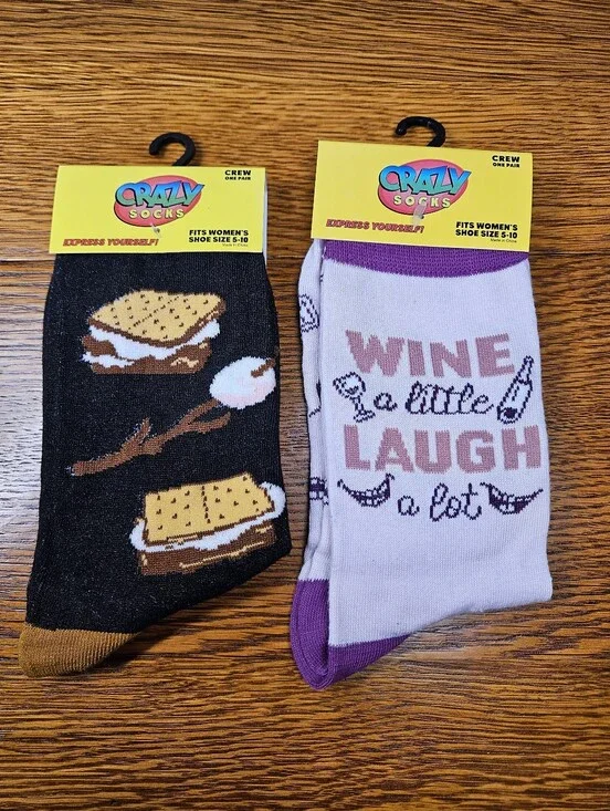 Crazy Socks Wine And Smores Bundle