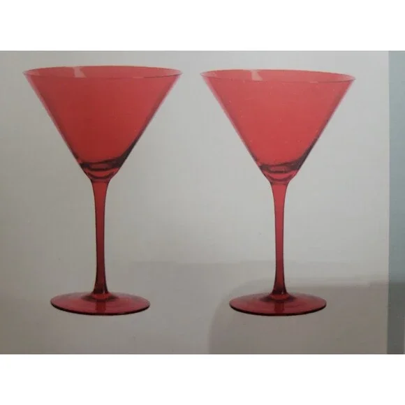 Ruby Red Martini Glasses Set Of 2 Modist NEW Perfect For Traditional Or Dessert