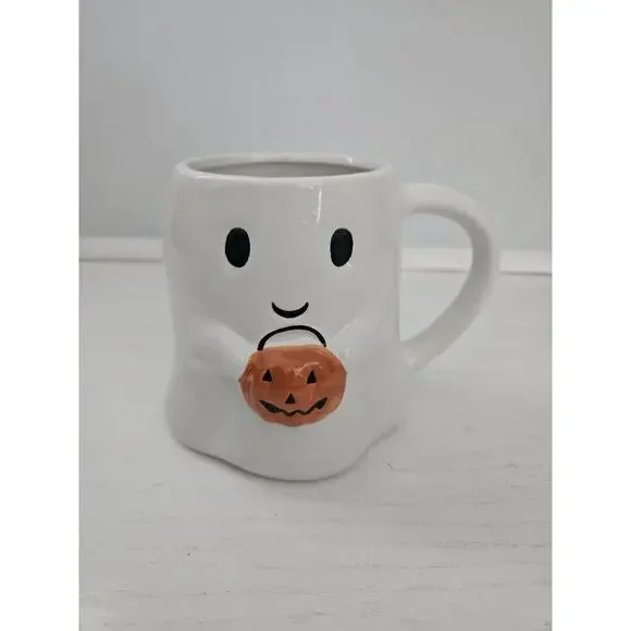 Cracker Barrel Halloween Ghost With Pumpkin‎  Ceramic Mug 2023 New