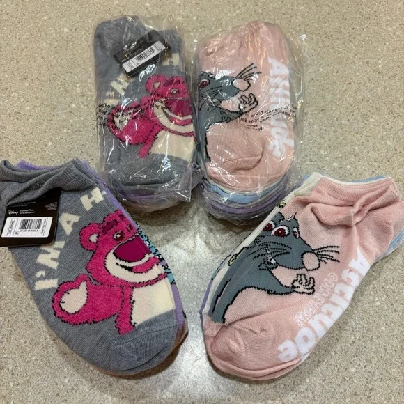 Disney Pixar No-Show Socks Four Packs of Six Socks Women’s Shoe Size 4-10