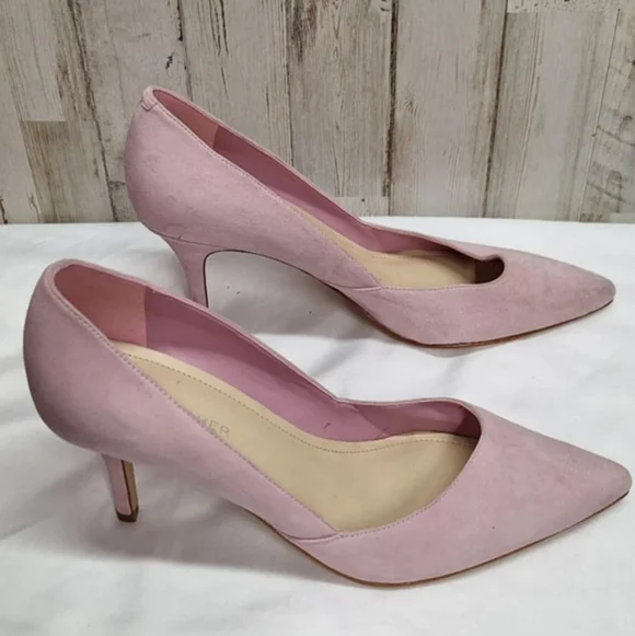 MARC FISHER Blush Pink Pointed Toe Suede Heels Women's 7.5