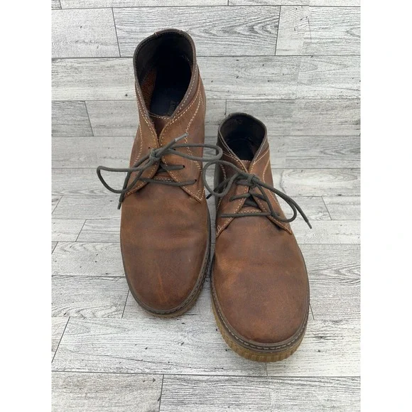 Johnston & Murphy Mens Brown Leather Chukka Boots Lace Up Shoes Size‎ 10.5