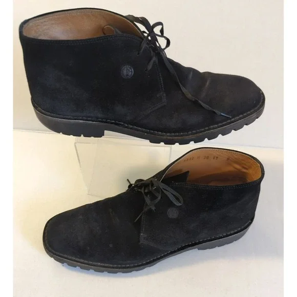 Salvatore Ferragamo Black Suede Chukka Boots Shoes Men 11 D Old Money Classy
