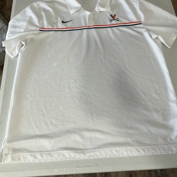 Nike White Polo Shirt with Embroidered Logo Virginia Tech XL
