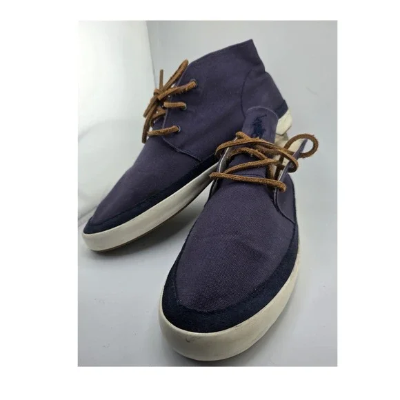 Polo Ralph Lauren Erwin Chukka Sneakers Boots Navy Canvas‎ Men's 11.5D