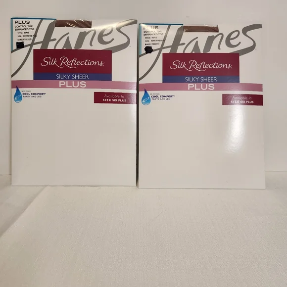 Hanes Silk Reflections Silky Sheer Control Top Pantyhose Size 4/5+ Barely There‎