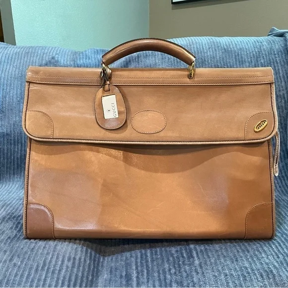 Gucci Vintage Leather Travel Bag