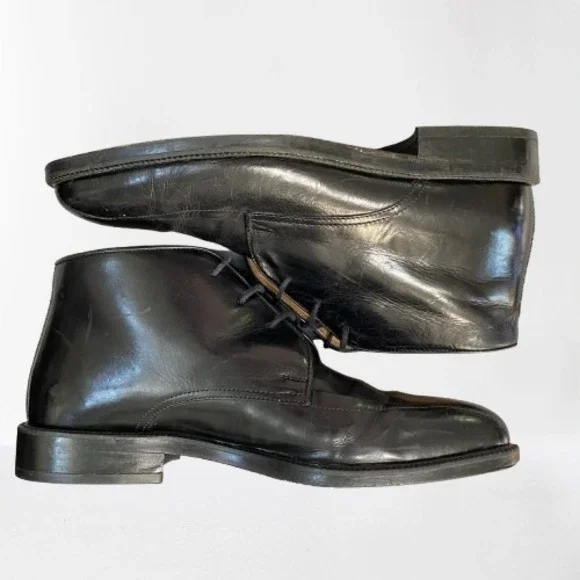 Vintage Johnston & Murphy Men's Black Leather Chukka Boots Size 8