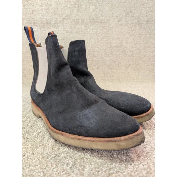 New Republic Boots Mens 11 Sonoma Chelsea Boots Blue Suede Upper