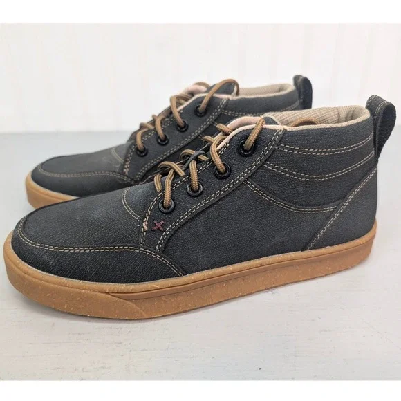 Twisted X Kicks Mens Size 7M Casual Charcoal Water Resistant Bamboo Lace MCA0056