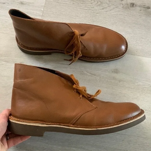 Clark's‎ bushacre 2 chukka boots 11 lace up leather tan cognac winter fall
