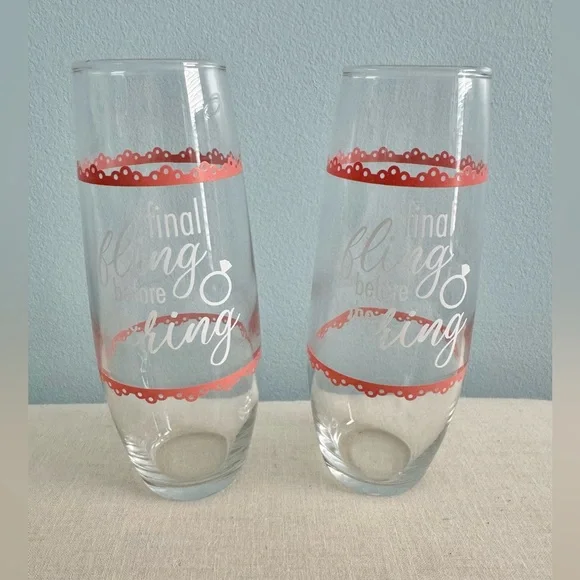 🍓6/$15🍓 Bachelorette Stemless Champagne Glasses