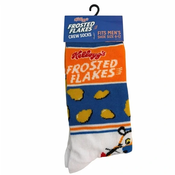 Kellogg’s Frosted Flakes Crew Socks Tony the Tiger Men’s Size 6-12 New