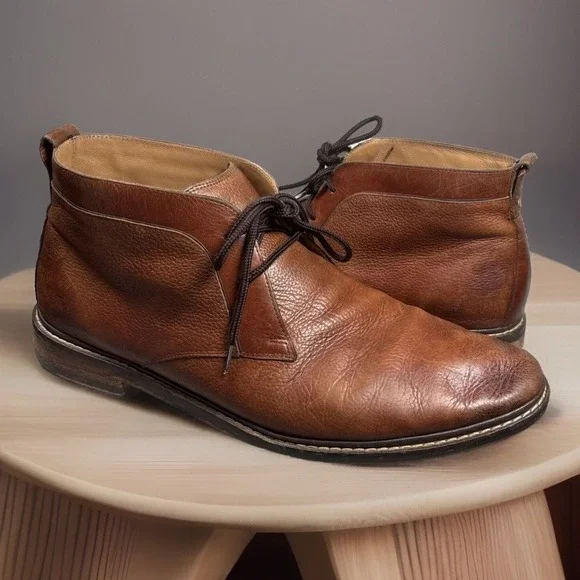Cole Haan Chukka Men's‎ 13 Brown Leather Goodyear Welt GYW Stacked Heel C24531