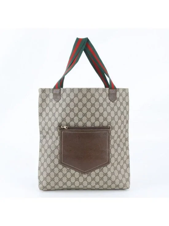 Gucci GG Supreme Sherry Line Leather Tote Shoulder Business Document