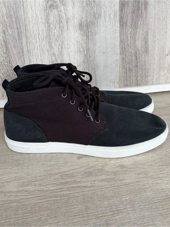 Timberland Davis Square Chukkas Sneakers Men's Shoes 9 Black Leather Frabic