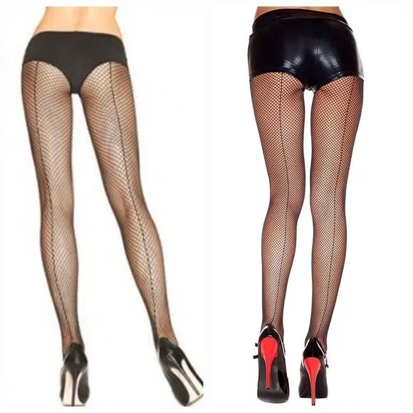 🔹️NWT Black Back Seam Fishnet Tights Medium/Large