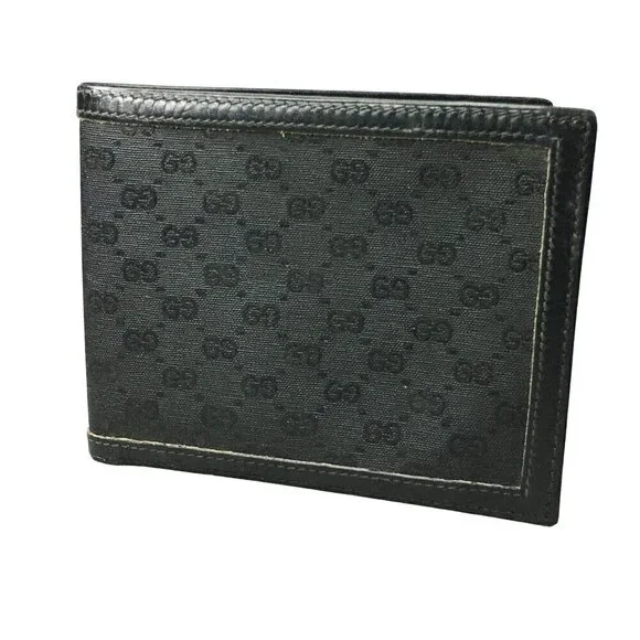 Gucci Africa Collection Micro GG Supreme Monogram BiFold Wallet Black Rare