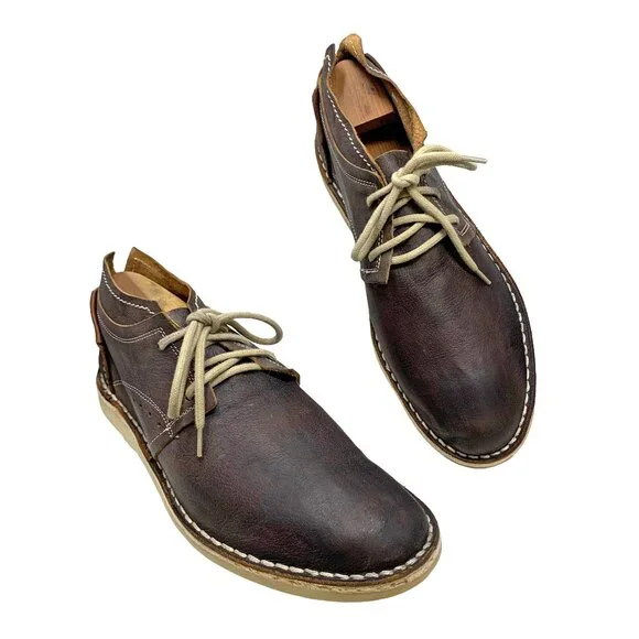 Cinti Dark Distressed Leather‎ 6  Eyelet Handmade Chukka Boots