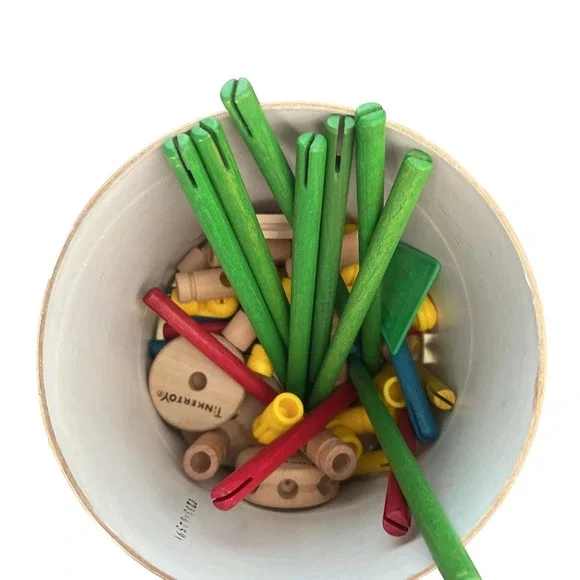 Tinkertoy Classic‎ Construction Set Mini Set 46 Piece, Real Wood Pieces