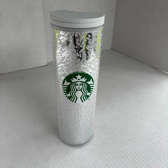 Starbucks Silver Bubble Textured Stainless Steel Tumbler‎ 16oz Siren Logo New