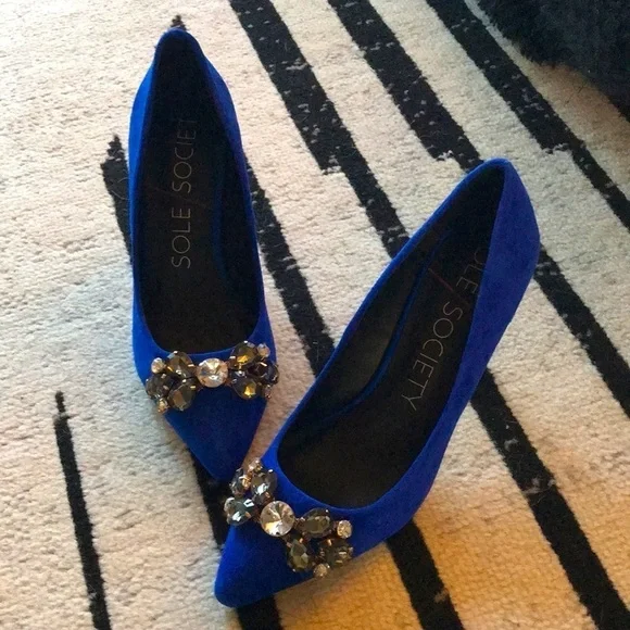 Sole Society Royal Blue Suede Pumps