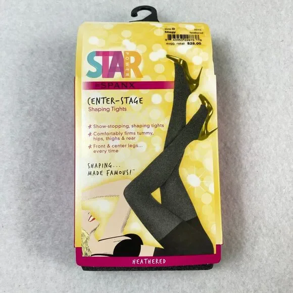Star Power By Spanx Women's Size D Shaping Tights Heather‎ Gray Stretch Career