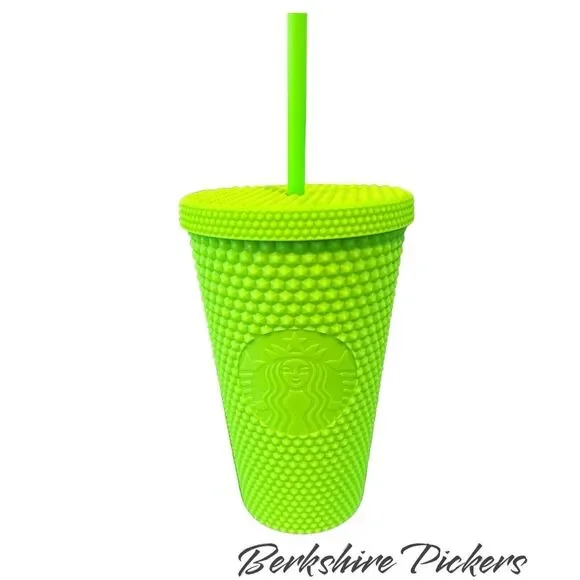 Starbucks 2021 Neon Lime Green Studded Tumbler 16oz‎ Cold Cup