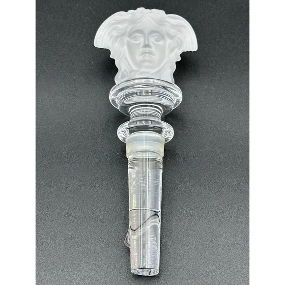 Rosenthal Versace Medusa Frosted Crystal Bottle‎ Stopper Topper