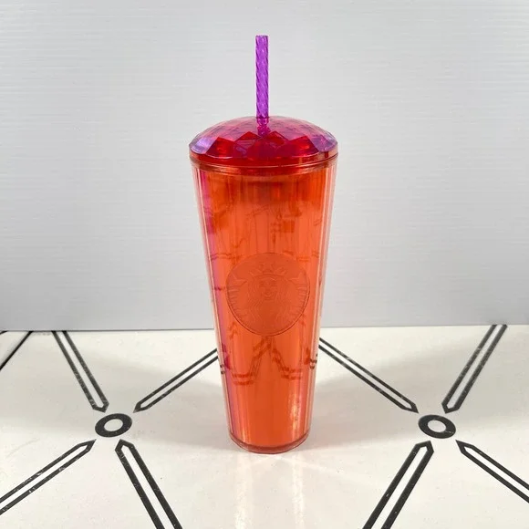 Starbucks Kaleidoscope Dragonfruit Pink‎ Faceted Dome Lid Venti Tumbler 24oz