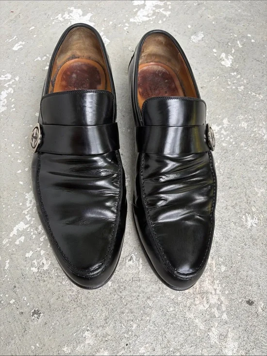 Gucci Double GG leather slippers
