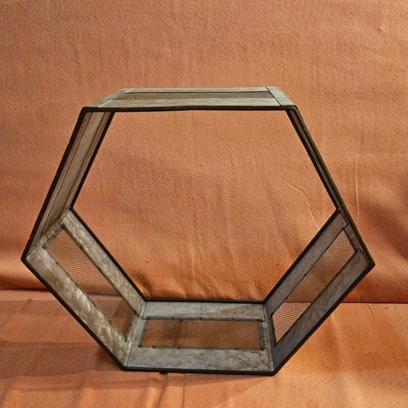 Hexagon Metal Wire Basket Industrial‎ Wall Hanging Decor Storage