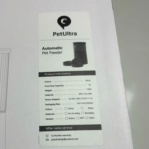 Pet Ultra DU4LB-KY Pet Dry Food Dispenser‎