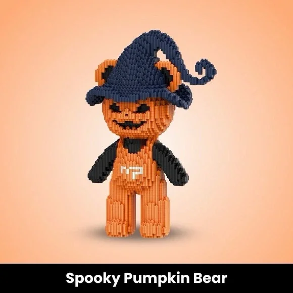Spooky Pumpkin Bear TeddyBlocks™ Mini Buildable Brick Bears 3000pcs