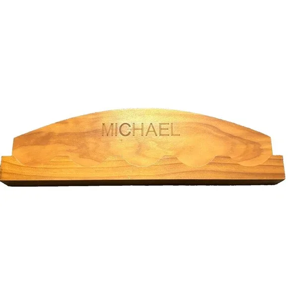 BASEBALL WALL HOLDER / SHELF Wood Engraved Name 