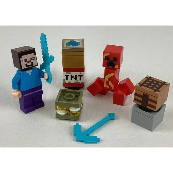 Lego Minecraft Exploding Creeper Steve Video Game Figures Set Toy Lot Parts