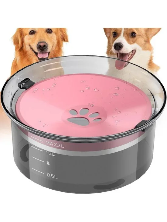 Large Capacity Slow Feeder Dog Water Bowl - No Spill Splash Proof Pet Dispenser