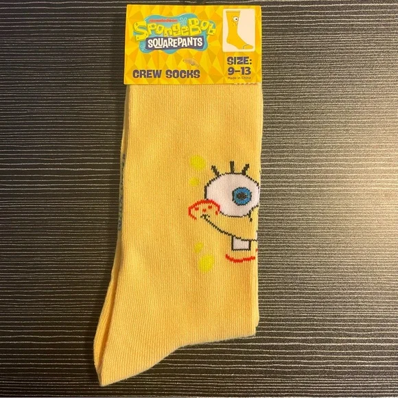 SpongeBob SquarePants Vibrant Yellow Socks Size 9-13