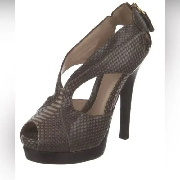 Fendi platform peep toe booties size 6.5 (37)