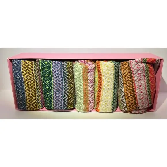FYC SOCK 5 pack multicolored socks  18% wool, 45% cotton, 37% polyester