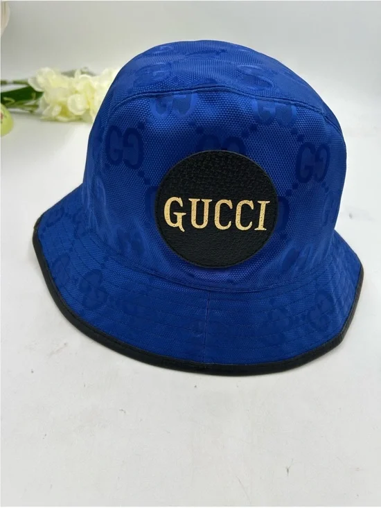 Gucci, blue monogram off the grid bucket hat size medium, made in Italy