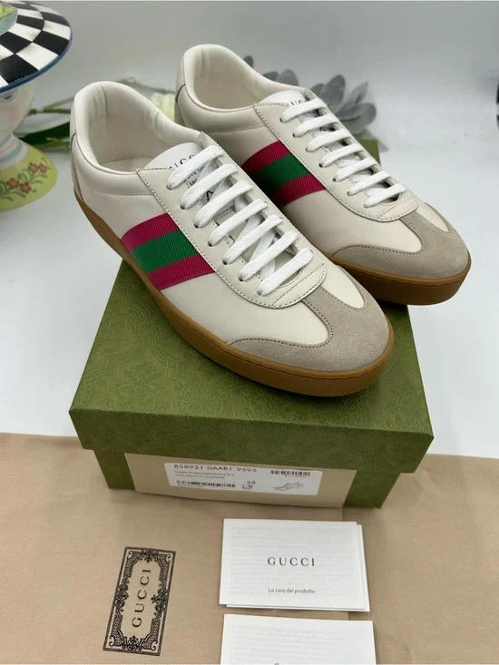 Women's Gucci G 74 Leather/suede sneakers size 38 fits 38.5 made in Italy