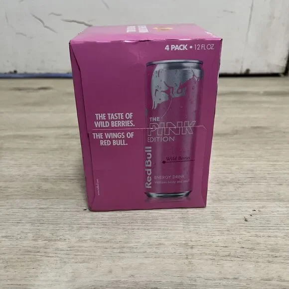 Red Bull Pink Edition Wild Berries 12 Oz  Sugar Version 4pk Energy‎ Drink