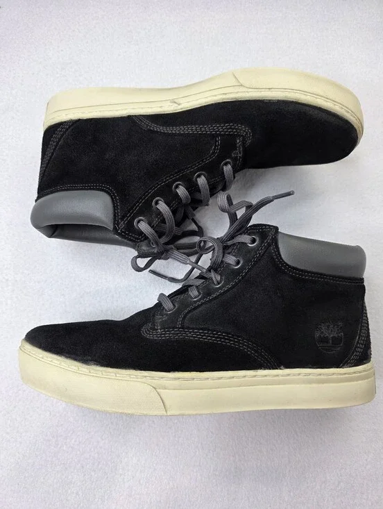 Timberland Men's Ortholite Groveton Black Leather Chukka Size 7.5 Bin AY