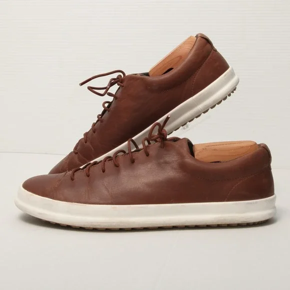 Camper Men's Chasis Sport Brown Leather Lace-Up Casual Sneakers EU 41 US 8