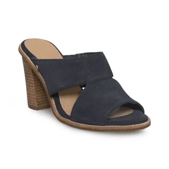 Ugg Blue Suede Leather Preppy Academia Coastal Capsule Sailor Chic Heels 8