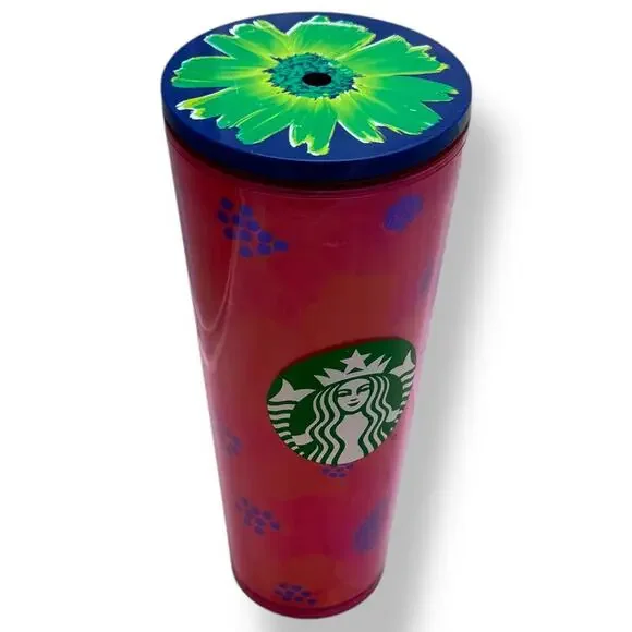 Starbucks Flower Dancing Blooms Summer 2022 Floral Hibiscus Tumbler Cup with Lid