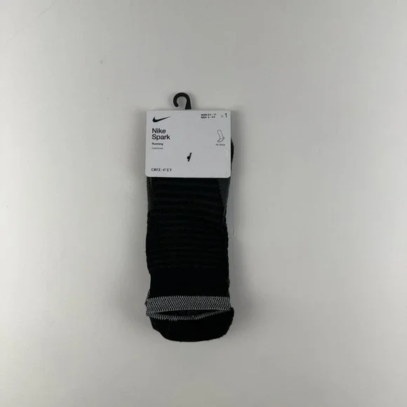 New Womens Nike Spark Lightweight Black Running No Show Socks Size 9.5-11