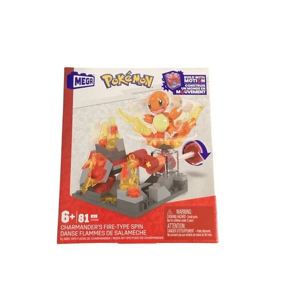 Mega Pokemon Charmander Fire-Type Spin Building Set 81 Pcs HTH86 Motion Toy‎