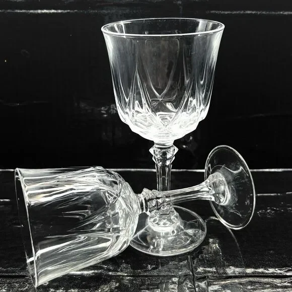 Set of 2 Crystal Wine Glasses by Cristal D'Arques Auteuil -Weddings Couples- 6